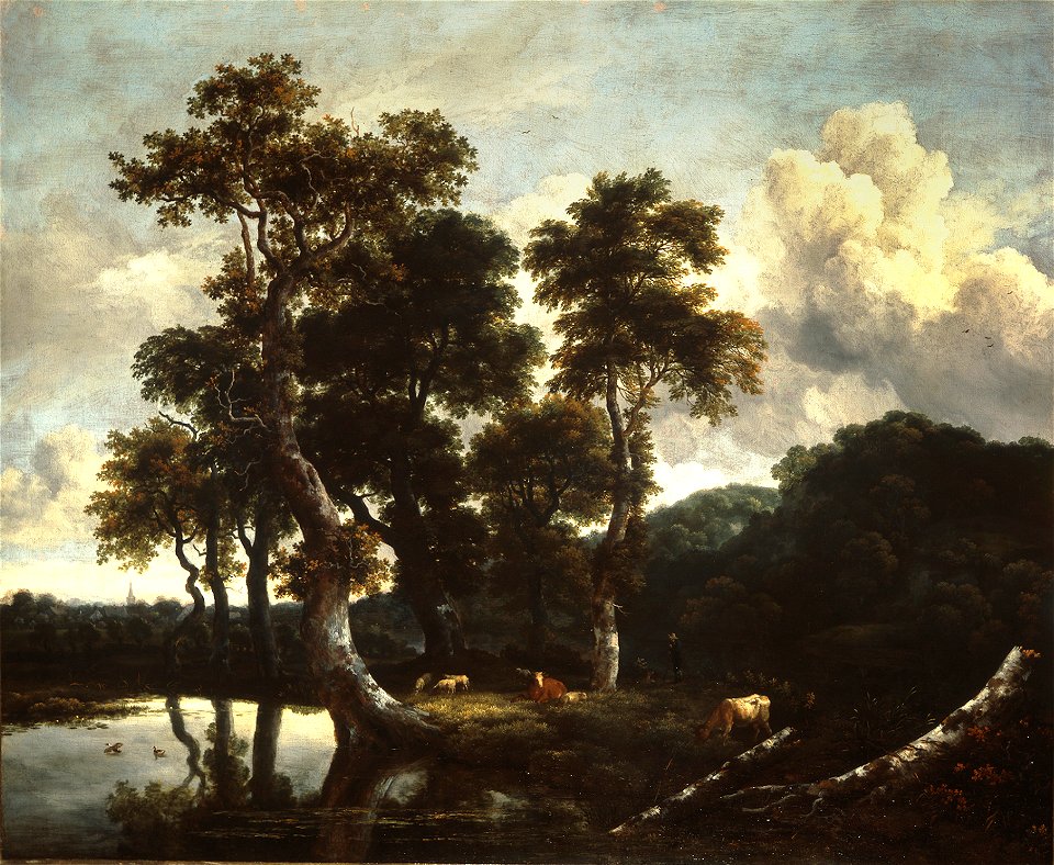 Jacob van Ruisdael - Grove of Large Oak Trees at the Edge of a Pond