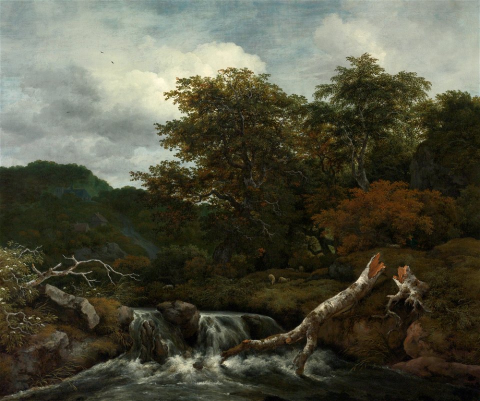 Jacob van Ruisdael - Waterfall in a Hilly Wooded Landscape