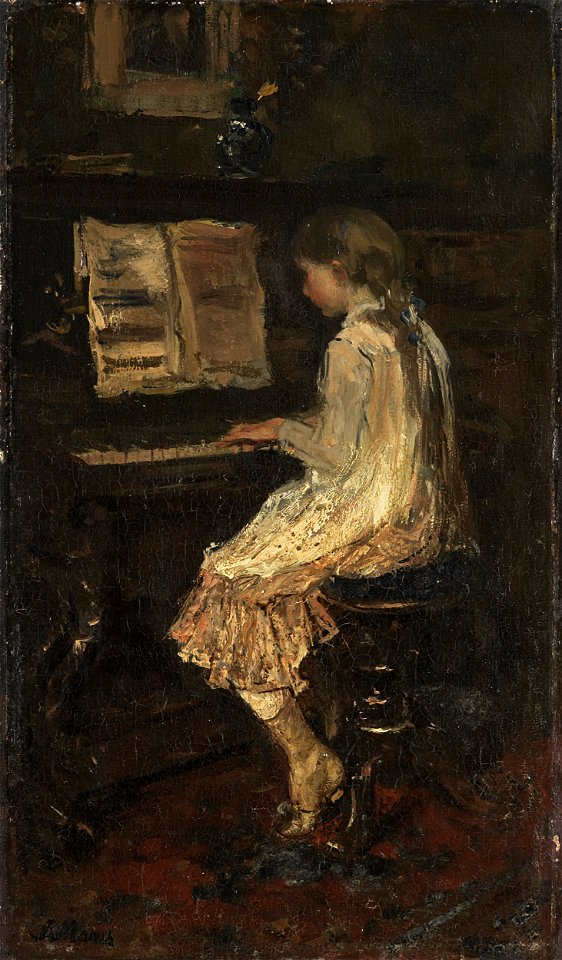 Jacob Maris - Meisje aan de piano