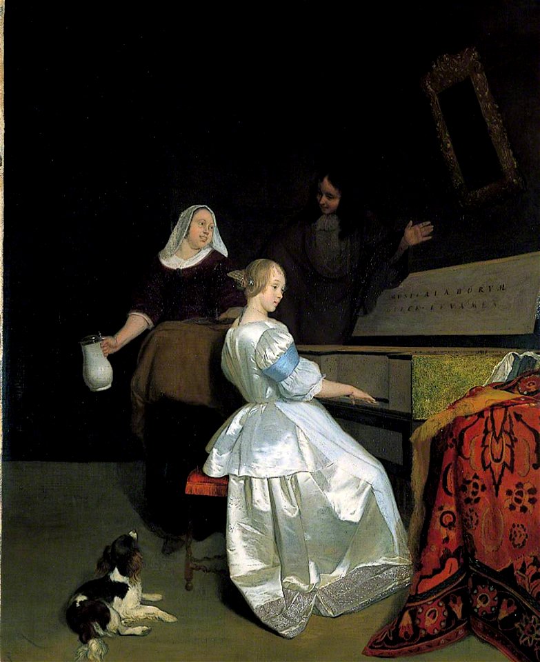 Jacob Ochtervelt (1634-1682) - The Music Lesson - 1955P113 - Birmingham Museums Trust