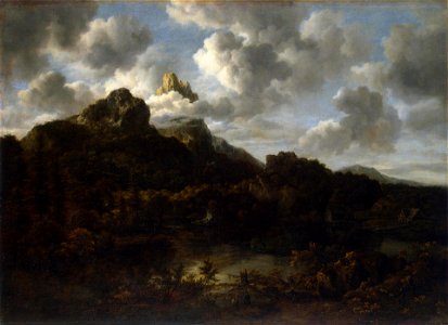 Jacob van Ruisdael - Mountain landscape by a river