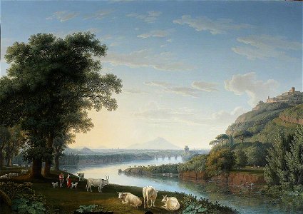 Jacob Philipp Hackert (1737-1807) - Capriccio View of the River Volturno with Monte Epomeo beyond - 608956 - National Trust