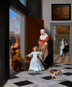 Jacob Ochtervelt - A Nurse and a Child in an Elegant Foyer - 2015.68.1 - National Gallery of Art