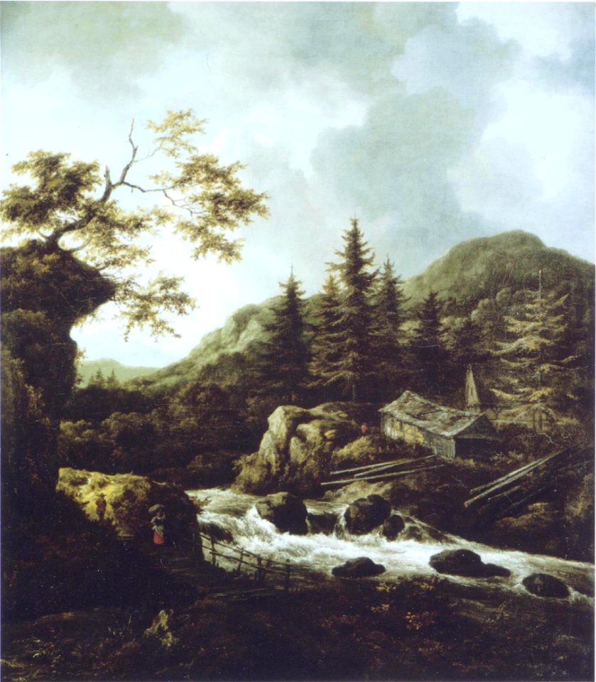 Jacob van Ruisdael - A wooded mountain torrent