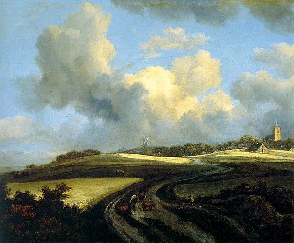 Jacob Isaacksz. van Ruisdael - Road through Corn Fields near the Zuider Zee - WGA20492