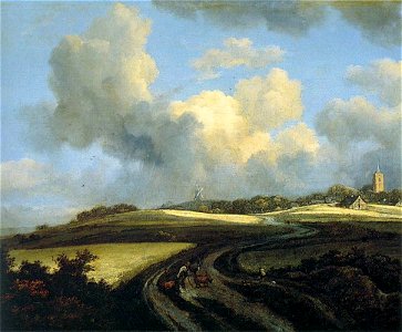 Jacob Isaacksz. van Ruisdael - Road through Corn Fields near the Zuider Zee - WGA20492