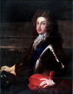 Jacobite broadside - Coloured portrait of Prince James as young man1. Free illustration for personal and commercial use.