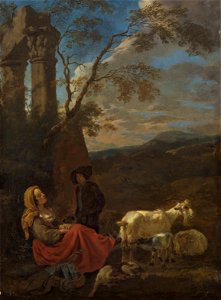Jacob van der Does - Italienische Landschaft mit Hirtenszene - GG 730 - Kunsthistorisches Museum