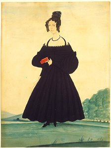 Jacob Maentel - Woman in Landscape Holding Red Book - 1981-30.3 - Albright–Knox Art Gallery