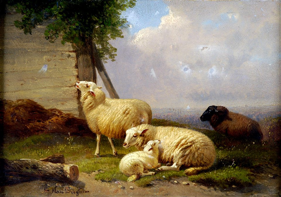 Jacob van Dieghem Weidelandschaft mit Schafen