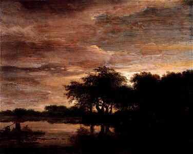 Jacob Isaacksz. van Ruisdael - Woodland Scene with Lake - WGA20499