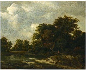 Jacob van Ruisdael - Wooded landscape with travellers on a track by a river 49Z5C AM0941-94