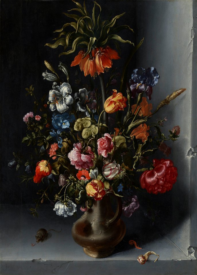 Jacob Vosmaer - Bloemstilleven met een keizerskroon in een stenen nis - SK-A-5069 - Rijksmuseum