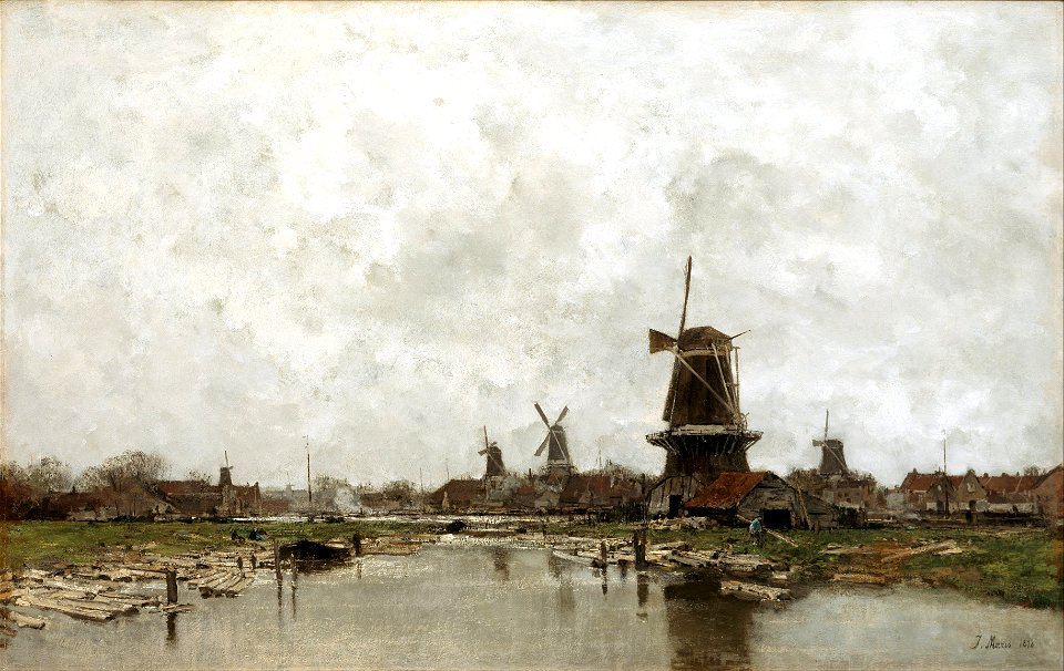 Jacob Maris - The Five Windmills - Google Art Project