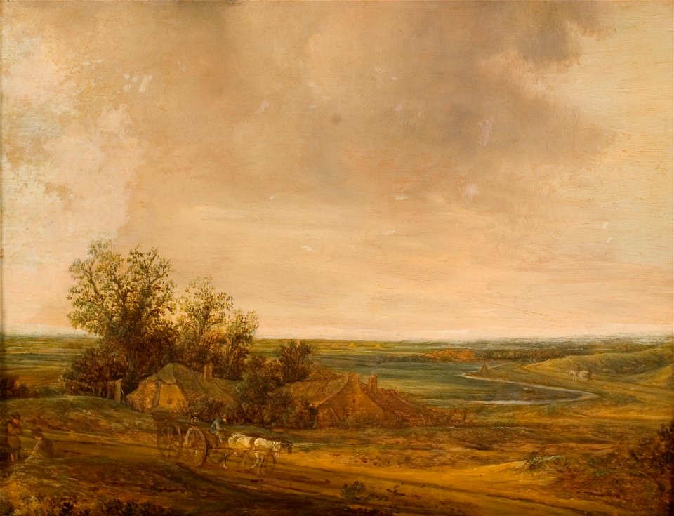 Jacob van Moscher - Landschap met boerenhofstede aan duinrand - 0077 - Rijksmuseum Twenthe