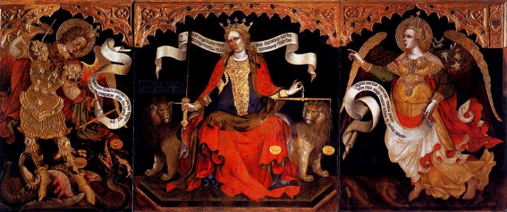 Jacobello Del Fiore - Justice between the Archangels Michael and Gabriel - WGA11888