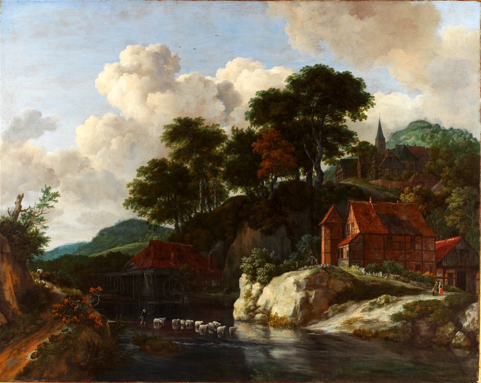 Jacob Isaaksz van Ruisdael - Hilly Landscape with a Watermill - 49.532 - Detroit Institute of Arts