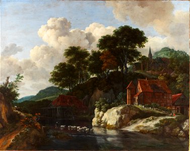 Jacob Isaaksz van Ruisdael - Hilly Landscape with a Watermill - 49.532 - Detroit Institute of Arts
