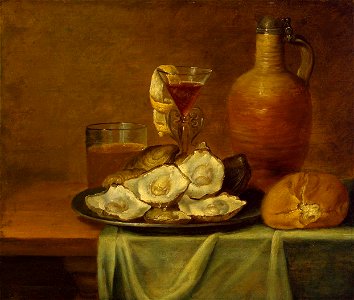 Jacob van Es - Breakfast with Oysters - WGA7533. Free illustration for personal and commercial use.