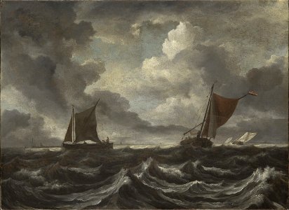 Jacob van Ruisdael - Boats on a Stormy Sea