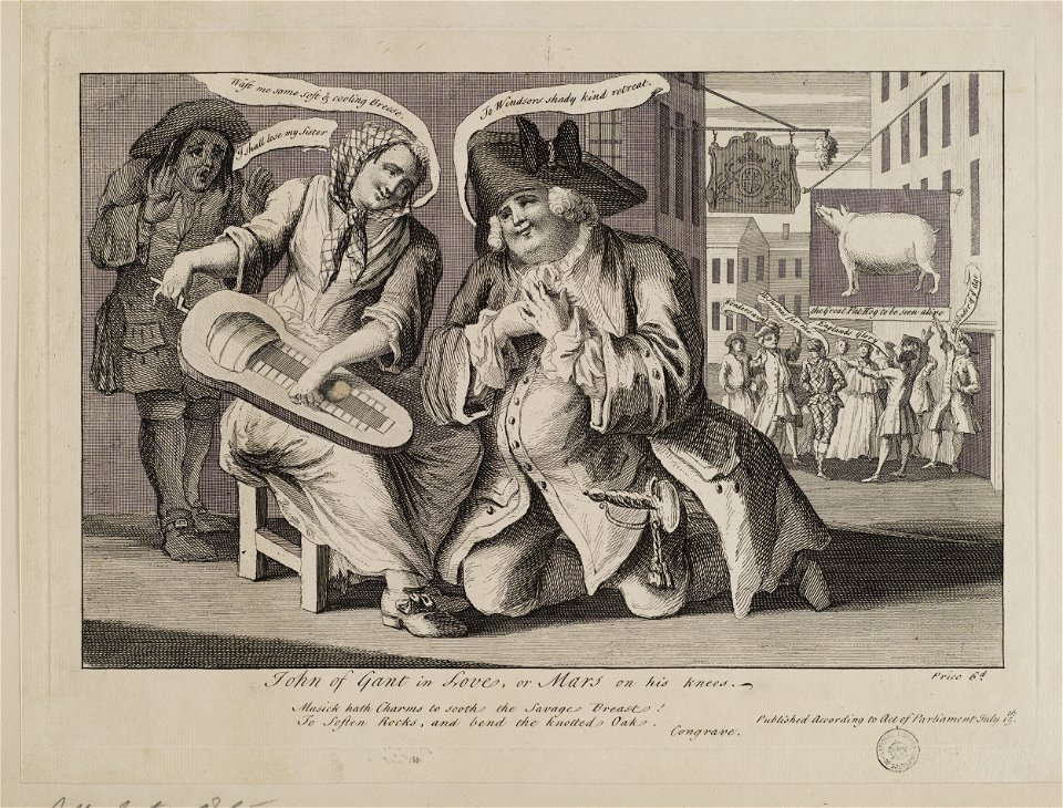 Jacobite broadside - John of Gant in Love or Mars on his Knees