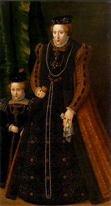 Jacob Seisenegger - Archduchess Maria with Her Elder Daughter Maria Eleonore - WGA21146. Free illustration for personal and commercial use.