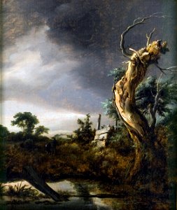 Jacob van Ruisdael - Landschap met dode boom bij opkomende storm