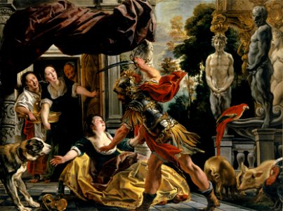 Jacob Jordaens (I) - Ulysses threatening Circe, 1630-35