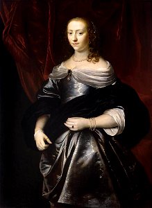 Jacob van Loo - Portrait of Lucretia Boudaen - WGA13433. Free illustration for personal and commercial use.