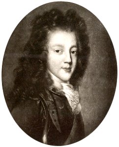 Jacobite broadside - Portrait of Prince James in armour 02 cropped
