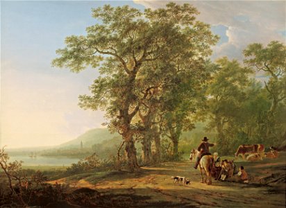 Jacob van Strij - Figures in a forest landscape - Google Art Project