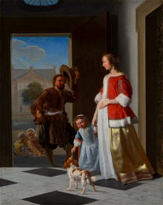 Jacob Ochtervelt - A Fishmonger at the Door - 195 - Mauritshuis