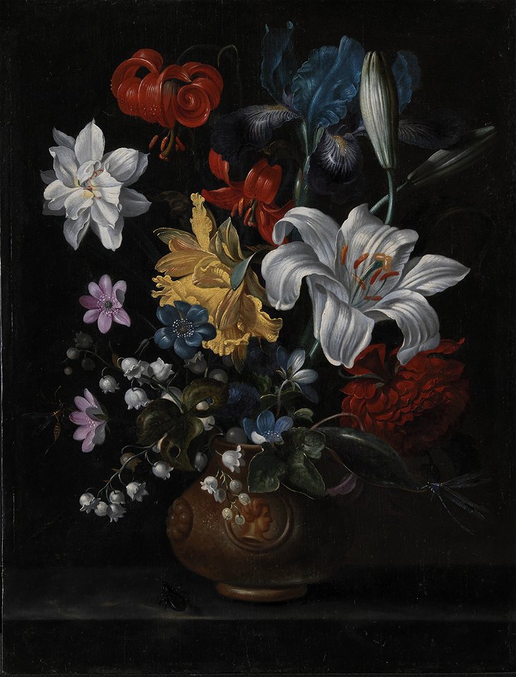 Jacob Marrel - En stentøjskrukke med blomster - KMS766 - Statens Museum for Kunst