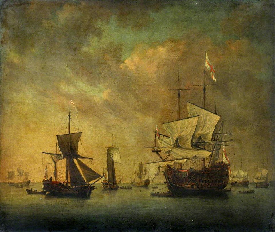 Jacob Knyff (1639-1681) - English Squadron at Anchor - BHC3617 - Royal Museums Greenwich