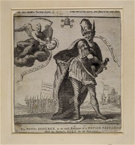 Jacobite broadside - Popes Scourge, or an exact Portraiture of a Popish Pretende with his Holiness's Bull for the Year 1745