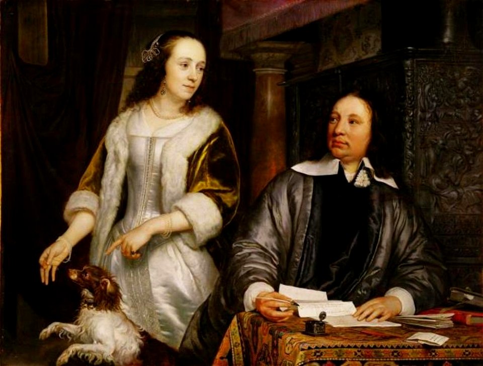 Jacob van Loo - Portret van een echtpaar in een interieur - 1333 - Museum of Fine Arts, Budapest
