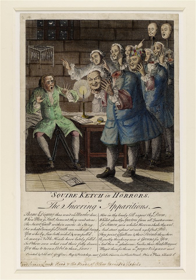 Jacobite broadside - Squire Ketch in Horrors or The Sneering Apparitions
