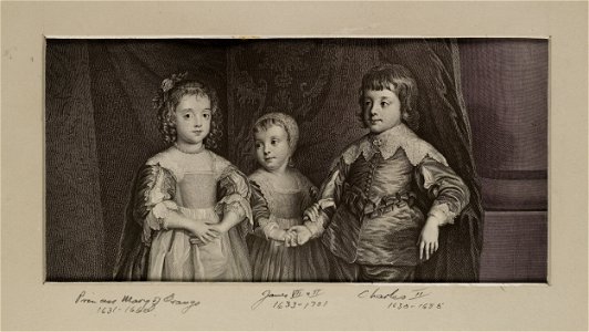 Jacobite broadside - Children of Charles I (1600-1649)
