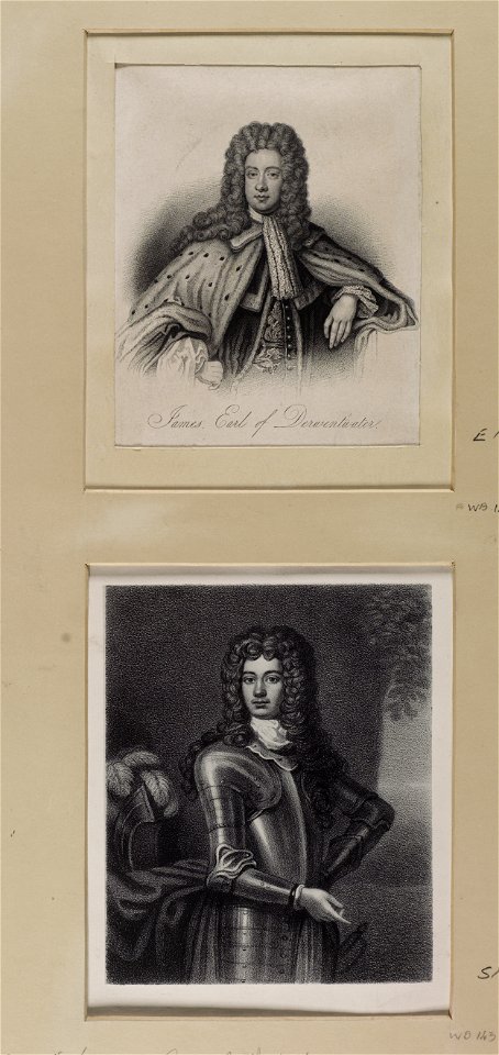 Jacobite broadside - James Radcliff, 3rd Earl of Derwentwater (1689- 1716) with William Maxwell, Earl of Nithsdale