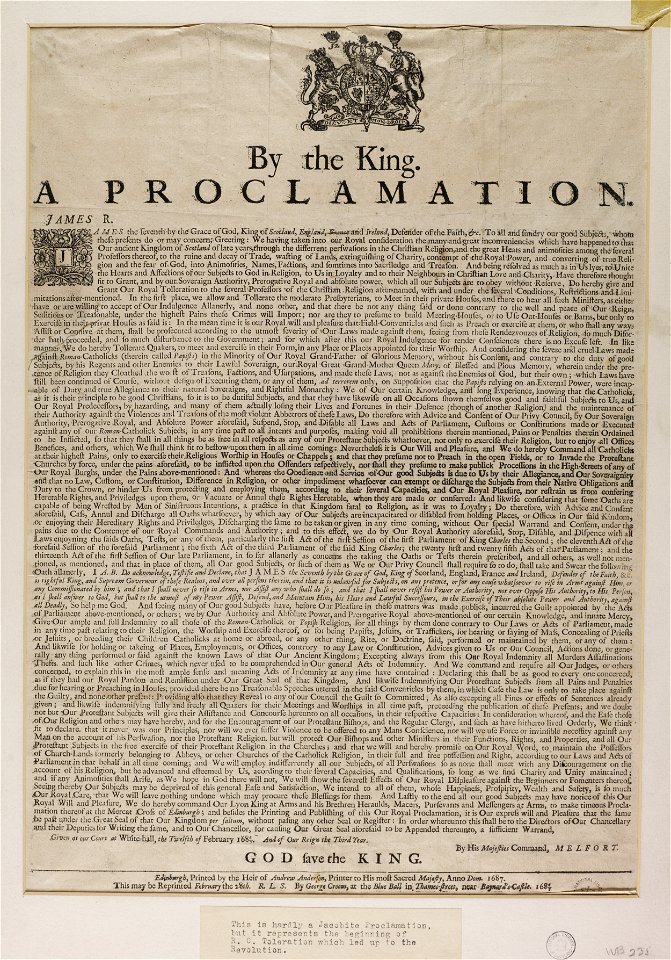 Jacobite broadside - Proclamation