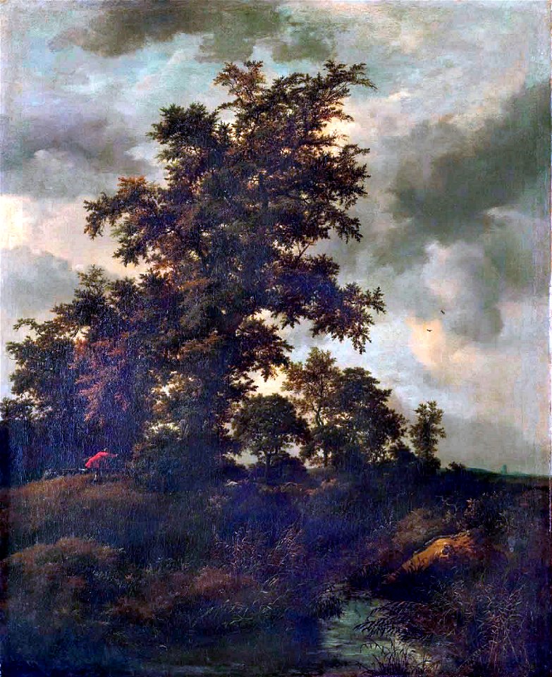 Jacob van Ruisdael - Wooded Landscape with a Hunt