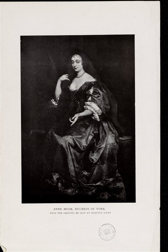 Jacobite broadside - Anne Hyde, Duchess of York, from a painting by Lely