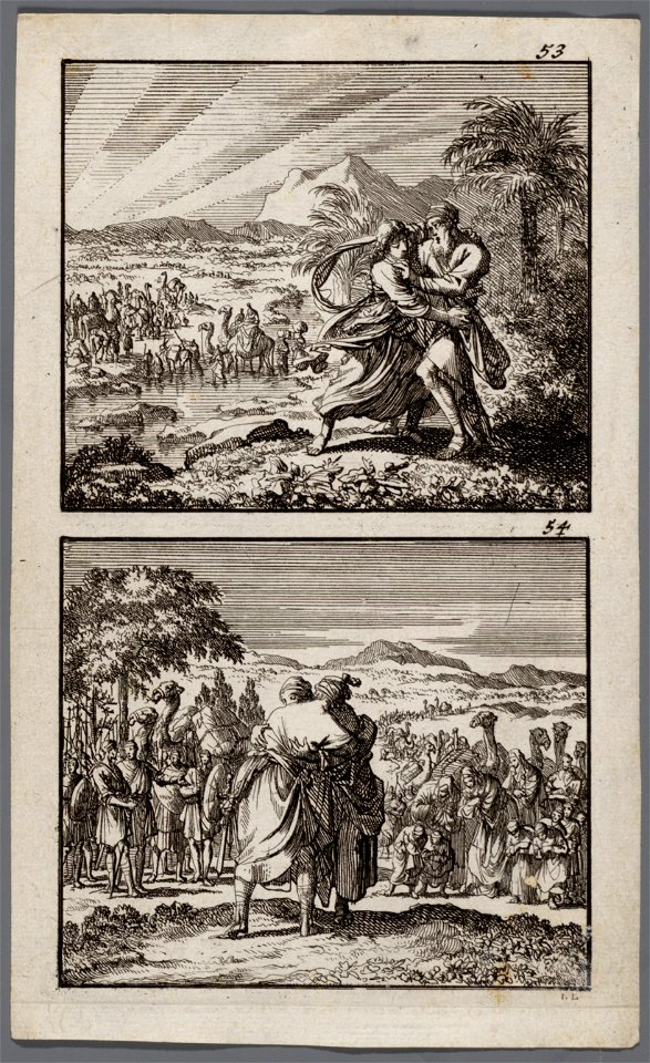 Jacobs worsteling met de engel, De begroeting van Jacob en Ezau, objectnr A 48122