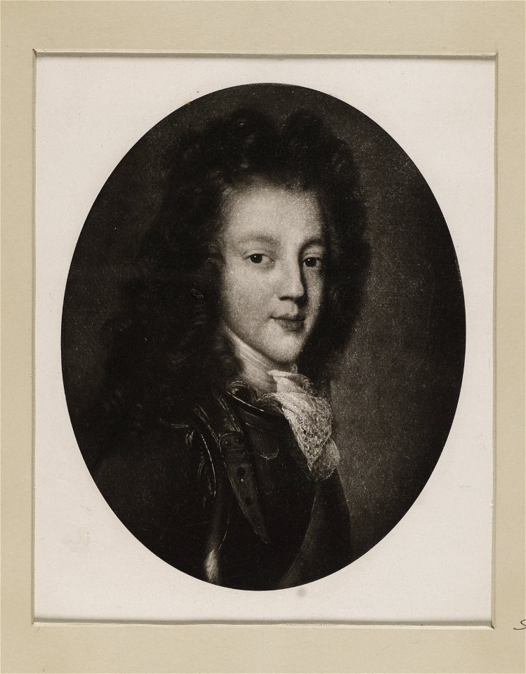 Jacobite broadside - Portrait of Prince James in armour 02