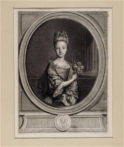 Jacobite broadside - Portrait of Princess Louisa Maria as a young girl, aged 9