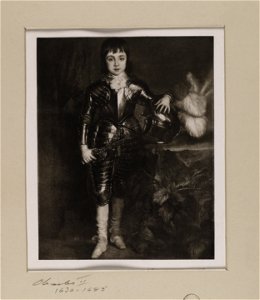 Jacobite broadside - Portrait of Charles II (1630-1685) as a boy