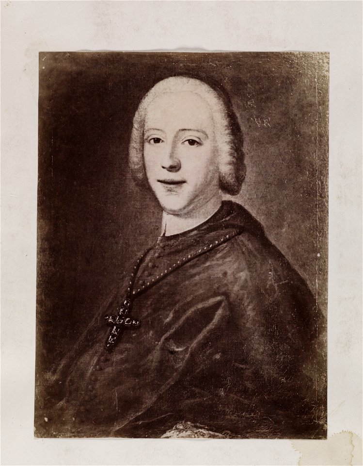 Jacobite broadside - Prince Henry in clerical robes with handwritten note