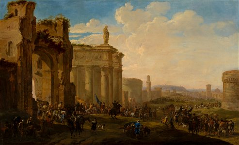 Jacob van der Ulft - Army Advancing among Roman Ruins - 196 - Mauritshuis