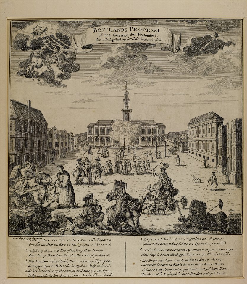Jacobite broadside - Dutch engraving of Jacobites' rule