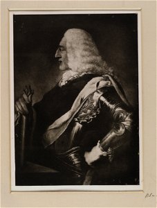 Jacobite broadside - Profile portrait of elderly Prince James